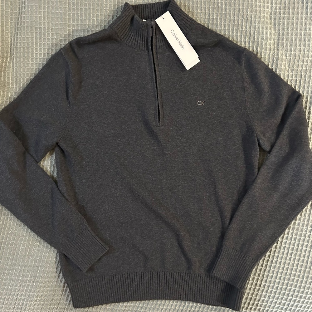 Calvin Klein Gray Half-Zip Sweater